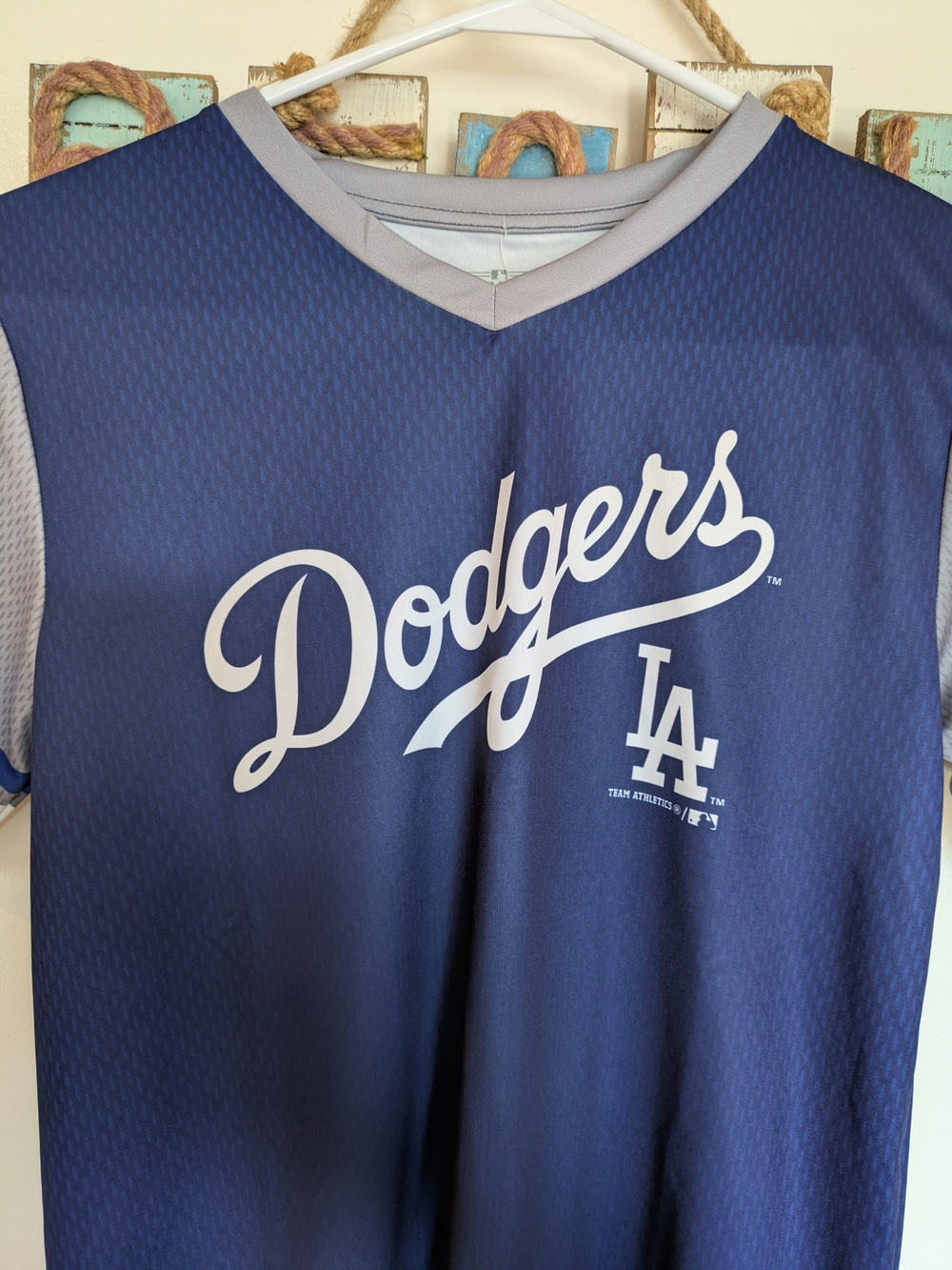 NWT Genuine Merchandise Dodgers Navy and Gray Short-Sleeve Jersey